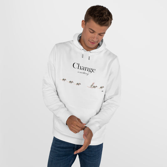 White Hoodie CHANGE SMTH collection sweatshirt