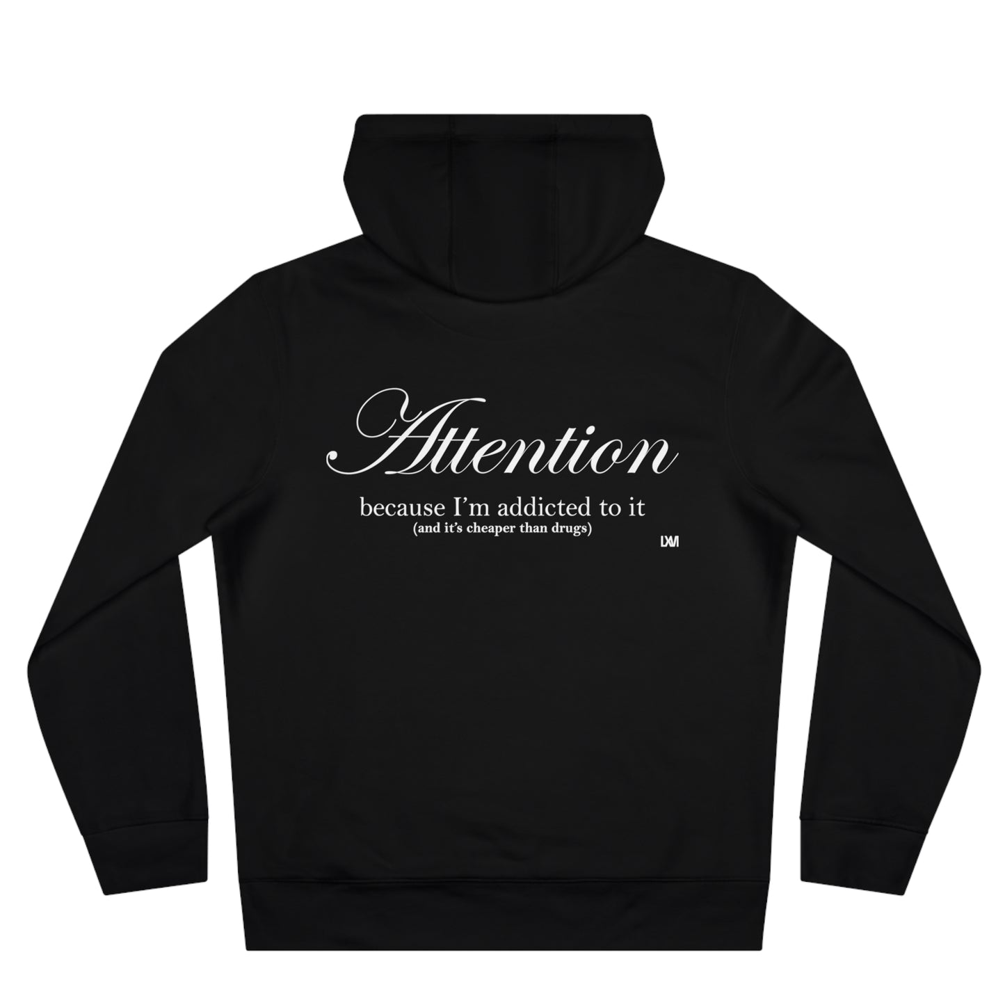 Black Hoodie ATTENTION collection sweatshirt