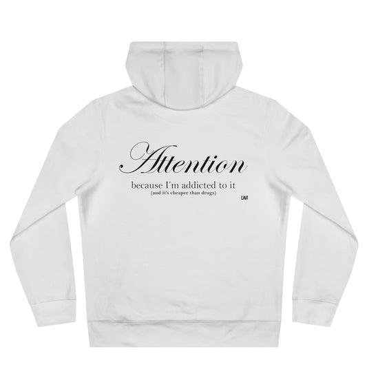 White Hoodie ATTENTION collection sweatshirt