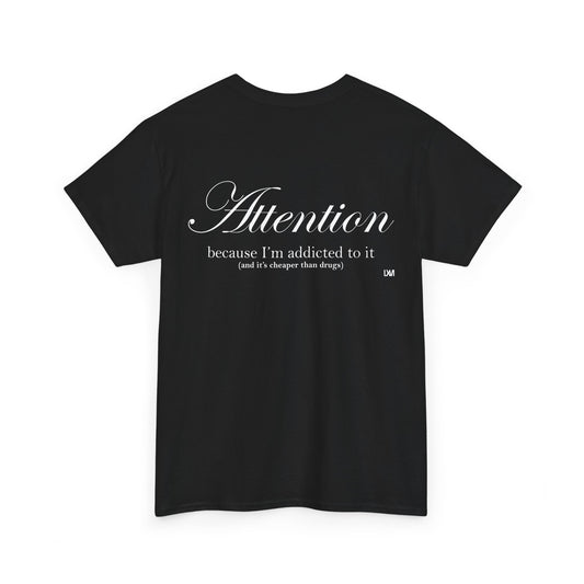 Black Cotton Tee ATTENTION Collection T-Shirt
